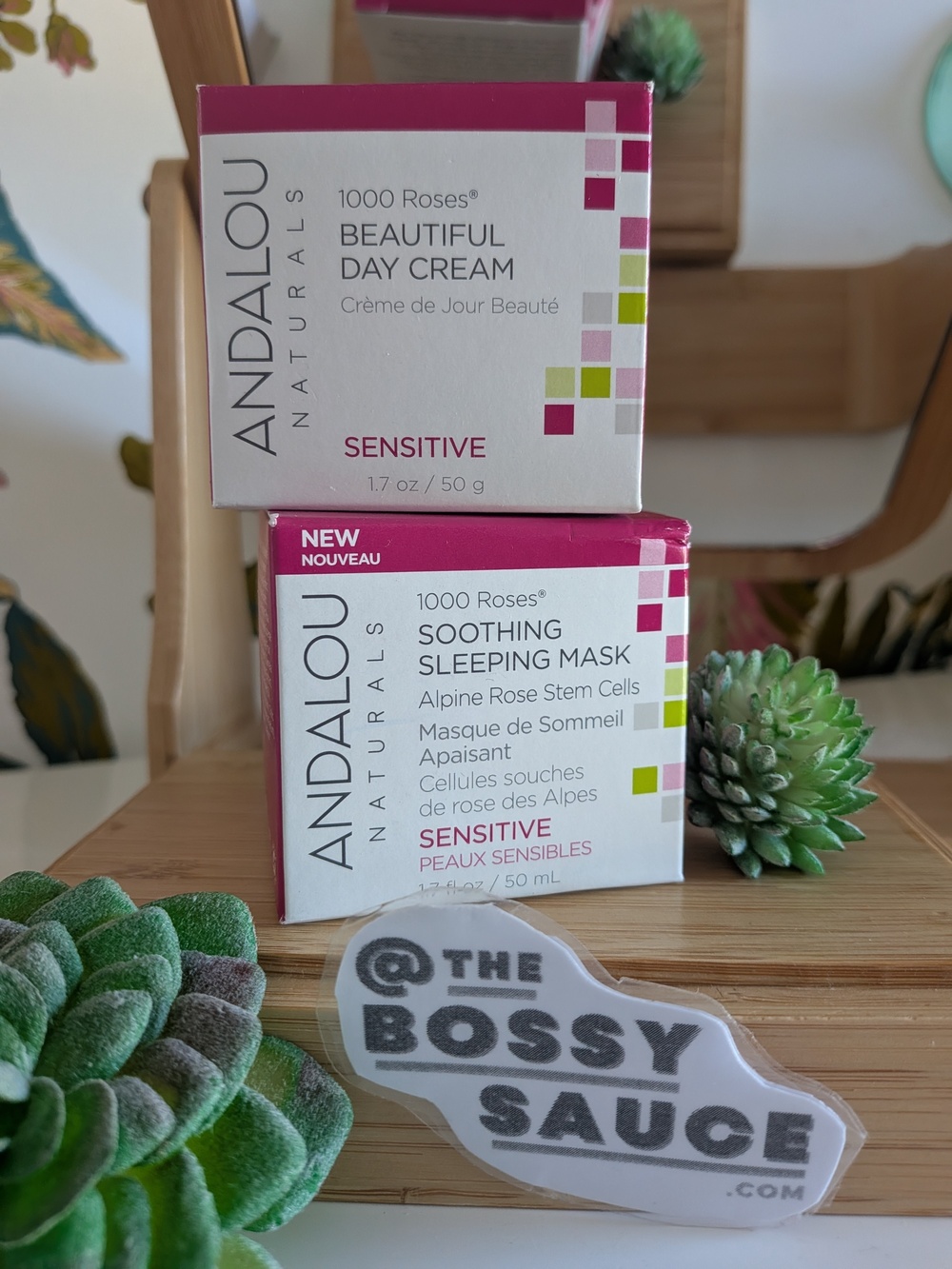 🌸 Andalou Naturals 1000 Roses Sensitive Beautiful Day Cream + Sleeping Mask DUO